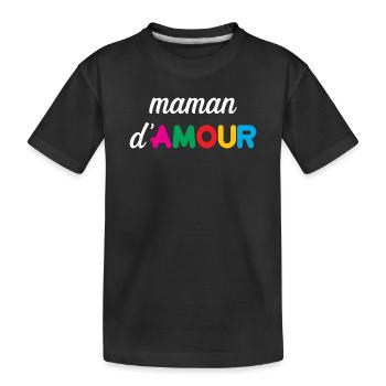 Maman d'Amour - Muttertag - Kinder Premium Bio T-Shirt - Schwarz - Vorne