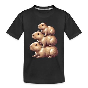 Gestapelte Wasserschweine Niedliches Tier Design - Kinder Premium Bio T-Shirt - Schwarz - Vorne