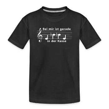 Noten - Ebbe In Der Kasse Humorvolle Notenschrift - Kinder Premium Bio T-Shirt - Schwarz - Vorne