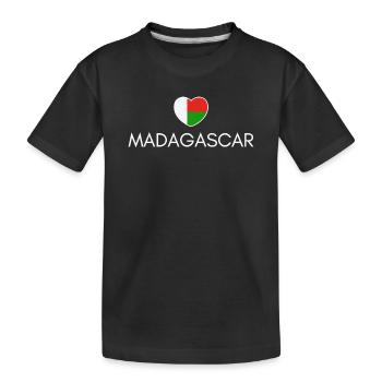 I love Madagascar, heart Madagascar - Kids' Premium Organic T-Shirt - black - Front