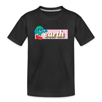 Tirage de t-shirt animé rétro Earth Joy - T-shirt bio Premium Enfant - noir - Devant
