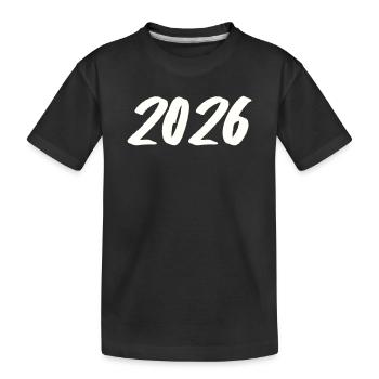 Year 2026 Brushstroke - Kids' Premium Organic T-Shirt - black - Front