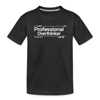 PROFESSIONAL OVERTHINKER Nerd - Kinder Premium Bio T-Shirt - Schwarz - Vorne