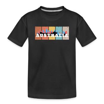 Australia Skyline Panels - Kids' Premium Organic T-Shirt - black - Front