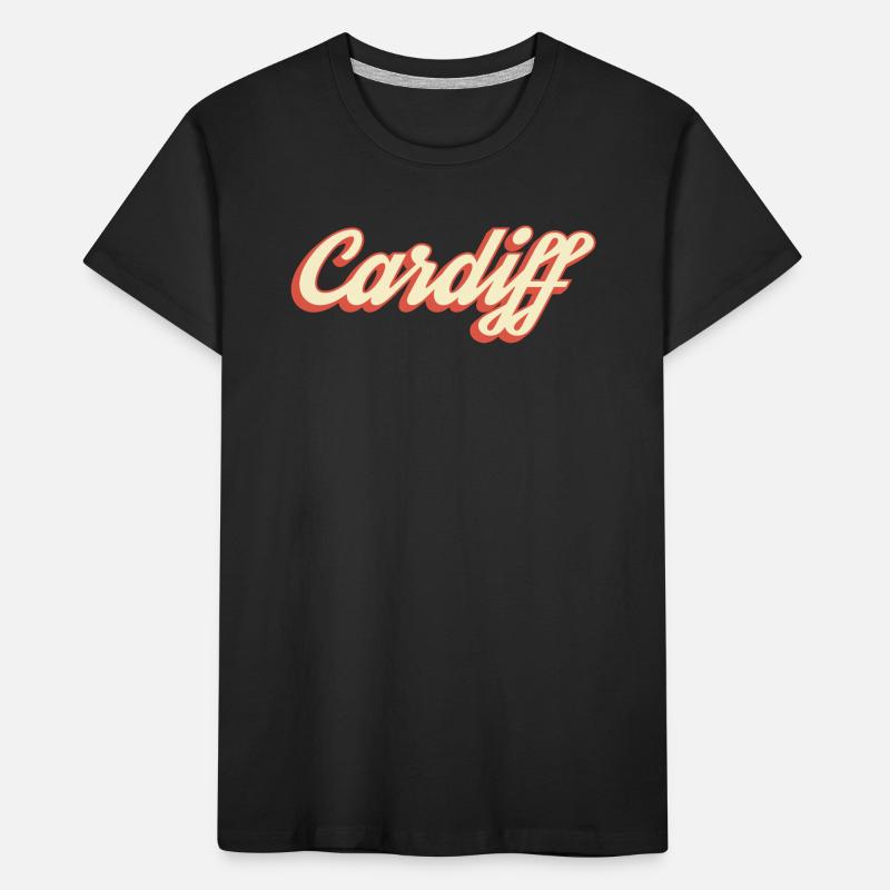 Cardiff Retro Script Logo Kids' Premium Organic T-Shirt