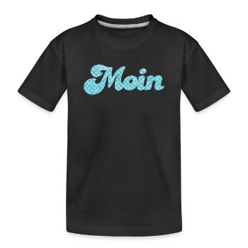 Moin Schuppen Schnörkel Handschrift nordisch Meer - Kinder Premium Bio T-Shirt - Schwarz - Vorne