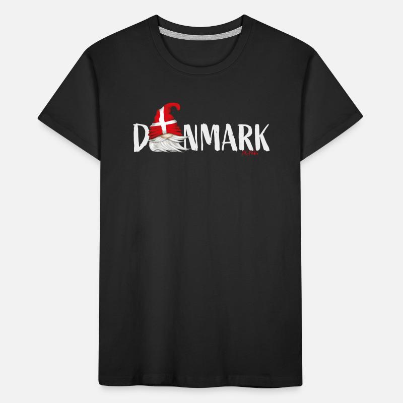 Danmark Lettrage Gnome Danemark Drapeau T-shirt bio Premium Enfant