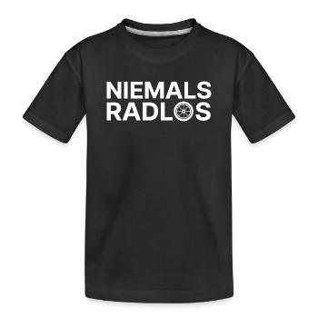 Niemals Radlos - Kinder Premium Bio T-Shirt - Schwarz - Vorne