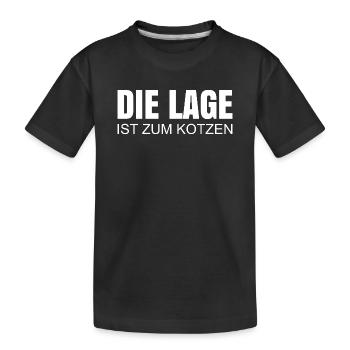 Die Lage ist zum kotzen - Kinder Premium Bio T-Shirt - Schwarz - Vorne