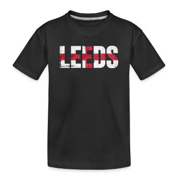 Leeds England - Kinder Premium Bio T-Shirt - Schwarz - Vorne