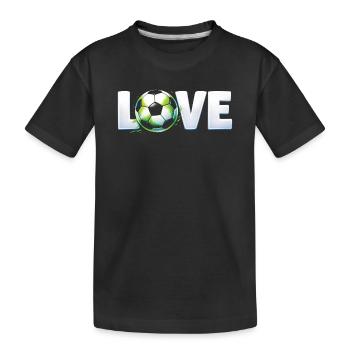 Liebe zum Design von Rundballen im Fußball - Kinder Premium Bio T-Shirt - Schwarz - Vorne