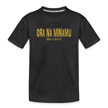T-Shirt Sizilien T-Shirt Sizilianisch jetzt na minamu - Kinder Premium Bio T-Shirt - Schwarz - Vorne