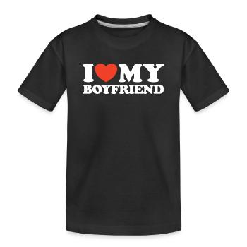 J’aime ma chemise coeur de petit ami - T-shirt bio Premium Enfant - noir - Devant