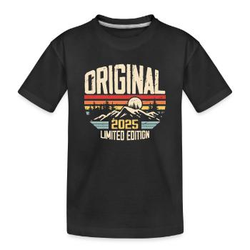 Nostalgisches Geburtstagsgeschenk 2025 2025 - Kinder Premium Bio T-Shirt - Schwarz - Vorne