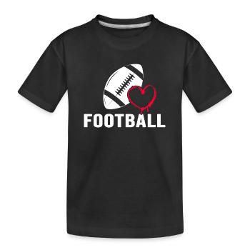 American Football Tackle Quarterback Football-Love - Kids' Premium Organic T-Shirt - black - Front