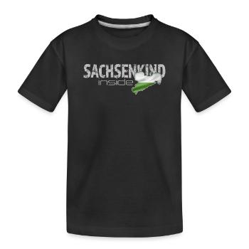 Sachsenkind inside - Sachsen - Kinder Premium Bio T-Shirt - Schwarz - Vorne