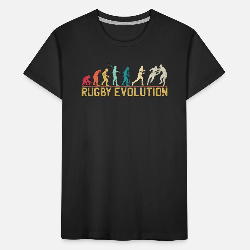 Rugby Evolution Silhouette Design Kinder Premium Bio T-Shirt