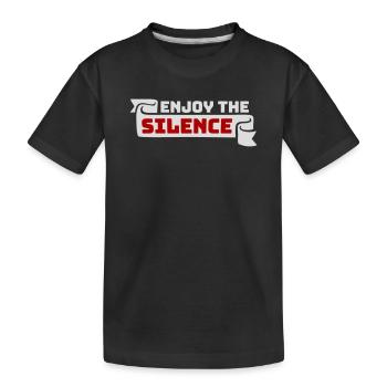 Enjoy The Silence Saying Calm Silence Introvert - Kids' Premium Organic T-Shirt - black - Front