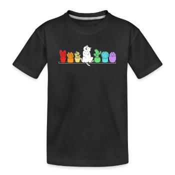 Pflanze Kaktus Kakteen - Kinder Premium Bio T-Shirt - Schwarz - Vorne