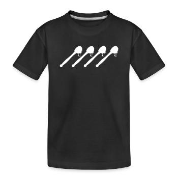 Honey Spoon Drawing - Kids' Premium Organic T-Shirt - black - Front