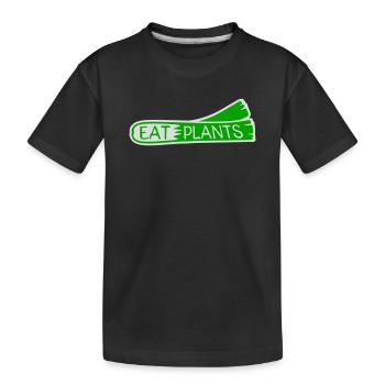 Sigle végétarien végan drôle de Eat Plants - T-shirt bio Premium Enfant - noir - Devant