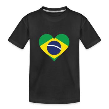 Un coeur pour le Brésil - T-shirt bio Premium Enfant - noir - Devant