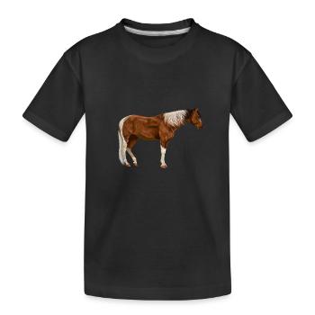 chevaux - T-shirt bio Premium Enfant - noir - Devant