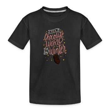 chocolat enfants du Père Noël cadeau - T-shirt bio Premium Enfant - noir - Devant