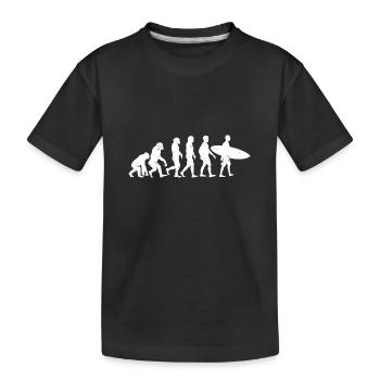 Surfer evolution surfing surfing wave gift - Kids' Premium Organic T-Shirt - black - Front