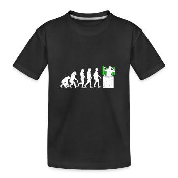 Dj evolution entwicklung musik turntable - Kinder Premium Bio T-Shirt - Schwarz - Vorne