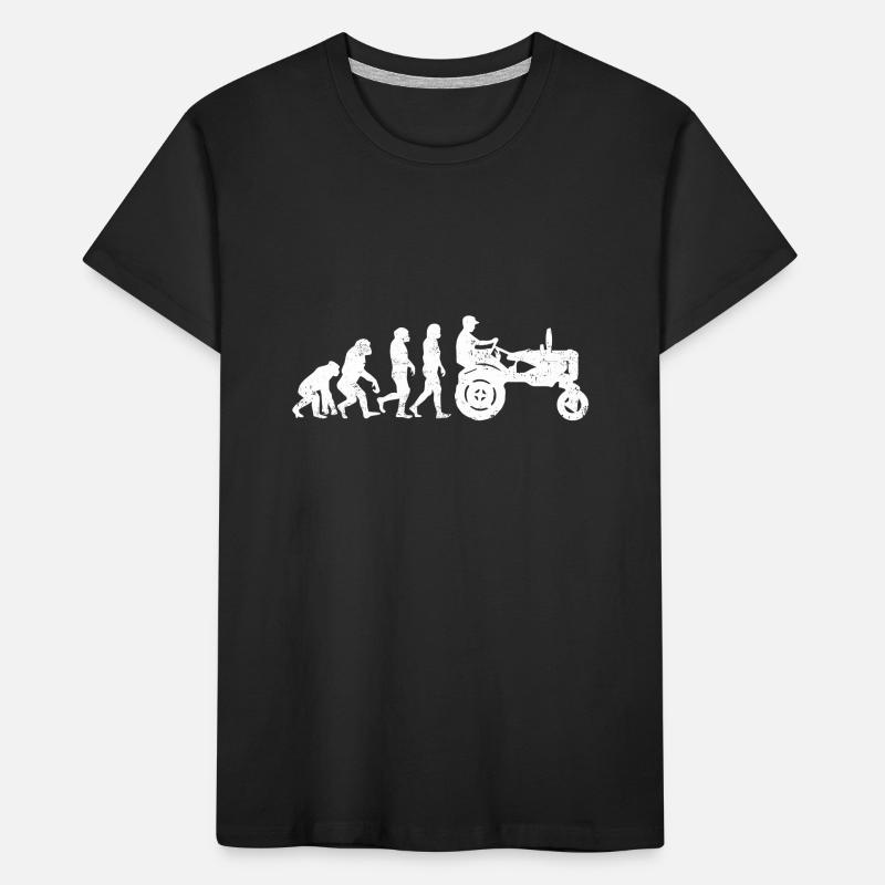 Tractor evolution farmer farmer gift acker Kids' Premium Organic T-Shirt