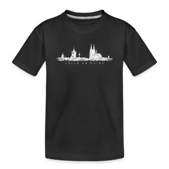 Kölle am Rhing Köln Kölner Skyline (Vintage Weiß) - Kinder Premium Bio T-Shirt - Schwarz - Vorne