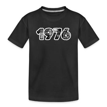 Year 1976 - Kids' Premium Organic T-Shirt - black - Front