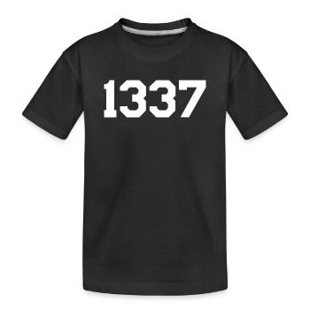 1337 – White Text Design - Kids' Premium Organic T-Shirt - black - Front