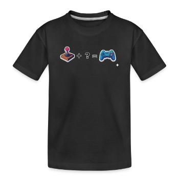 Joystick rétro rencontre manette - T-shirt bio Premium Enfant - noir - Devant