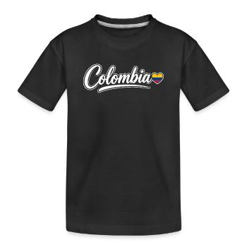Scénario colombien avec cœur de drapeau Patriotique - T-shirt bio Premium Enfant - noir - Devant