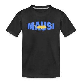 MAUSI - Kinder Premium Bio T-Shirt - Schwarz - Vorne