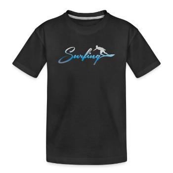 SURFEN, SURFEN - Kinder Premium Bio T-Shirt - Schwarz - Vorne