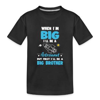 Quand je serai grand, je serai astronaute mais d’abord gros bouillon - T-shirt bio Premium Enfant - noir - Devant