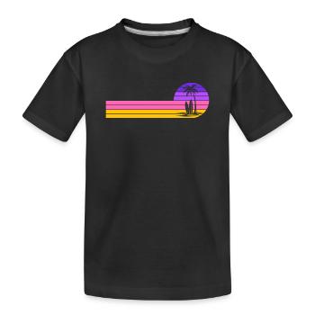 Sonnenuntergang am Strand - Kinder Premium Bio T-Shirt - Schwarz - Vorne