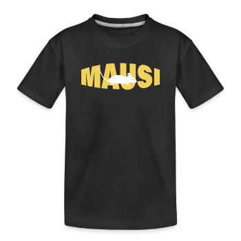 MAUSI - Kinder Premium Bio T-Shirt - Schwarz - Vorne