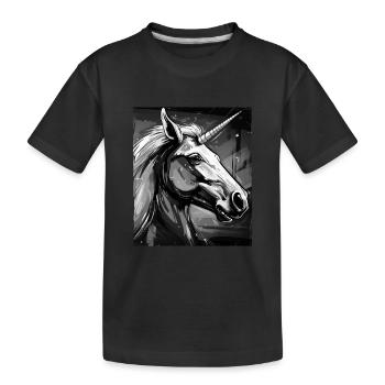 Portrait de licorne - T-shirt bio Premium Enfant - noir - Devant