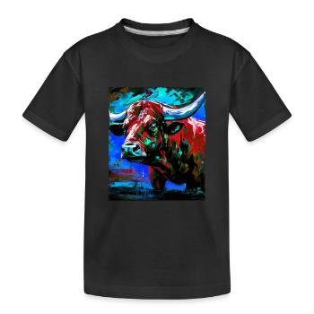 Taureau Portrait Taureau - T-shirt bio Premium Enfant - noir - Devant