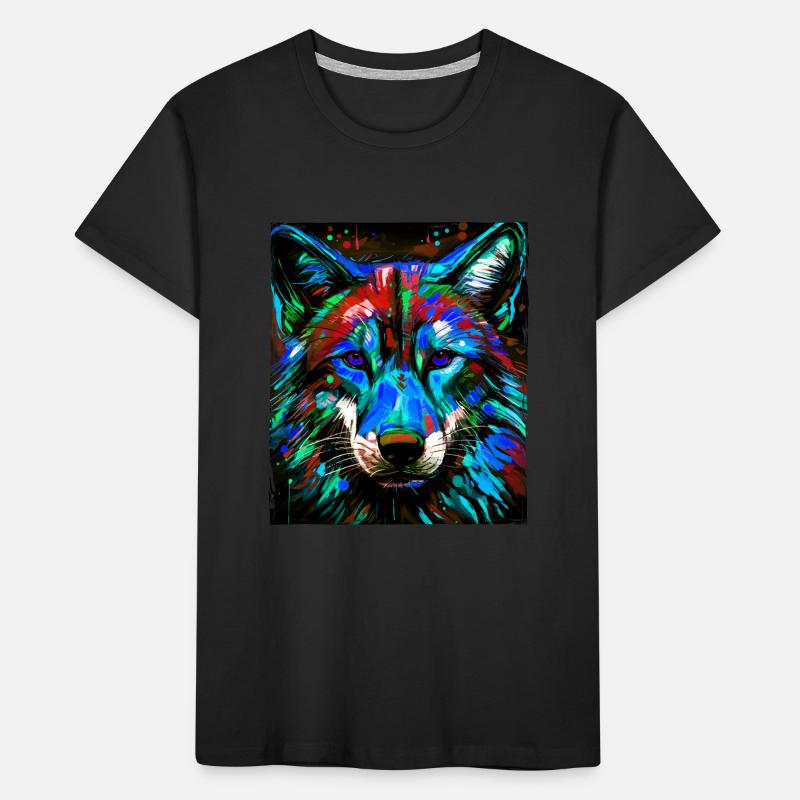 Wolf Portrait Kids' Premium Organic T-Shirt