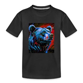 Portrait d’ours - T-shirt bio Premium Enfant - noir - Devant