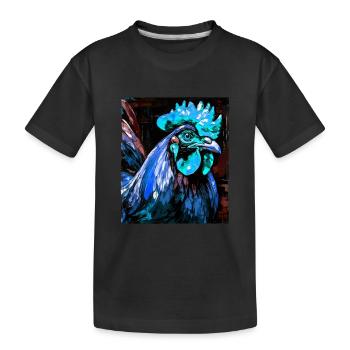 Portrait de coq - T-shirt bio Premium Enfant - noir - Devant
