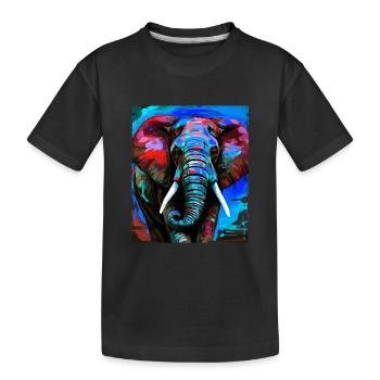 Portrait d’éléphant - T-shirt bio Premium Enfant - noir - Devant