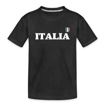 Italia Wappen Vintage Typografie - Kinder Premium Bio T-Shirt - Schwarz - Vorne