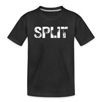 Split Palm Trees Croatia - Kids' Premium Organic T-Shirt - black - Front