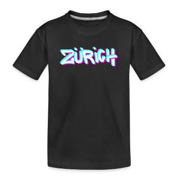 Graffiti néon de Zurich - T-shirt bio Premium Enfant - noir - Devant